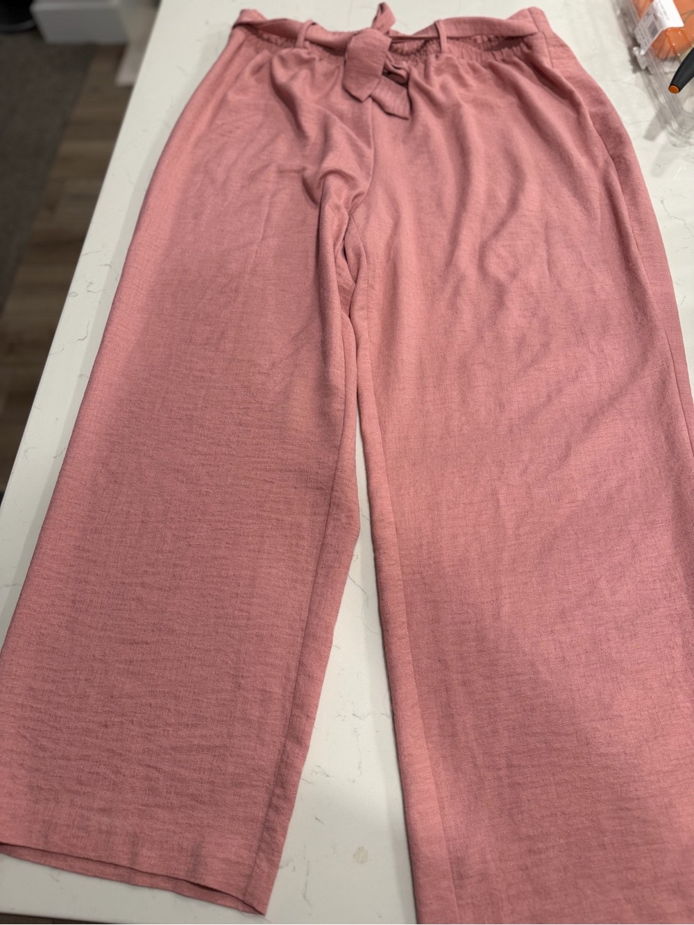 Wide Leg Lounge Pants in Dusty Rose with Tie Waist